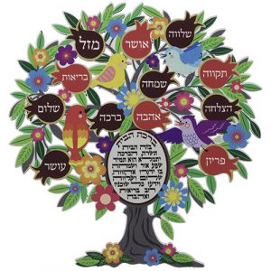 עץ ברכות ברכת הבית עברית 20 ס"מ