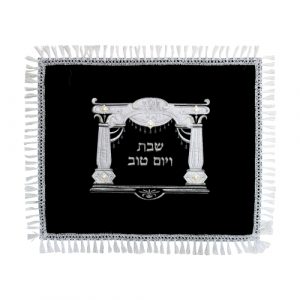 כיסוי חלה מהודר מקטיפה ריקמה עבה "שער וילנה" 52