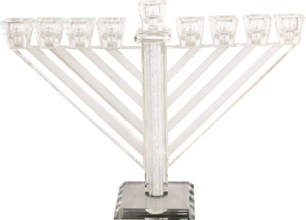 [[ חנוכיית קריסטל מהודרת "חבד אבנים" 21 ס"מ