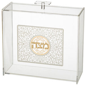 כלי למצה מפרספקס שקוף ופלקטה 21X23 ס"מ