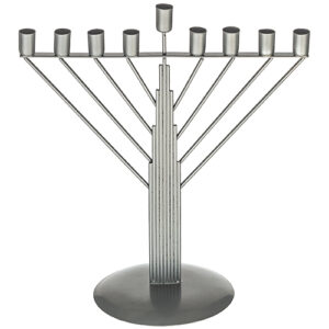 חנוכיית חוטים חבד לנרות - מוכספת 26 ס"מ