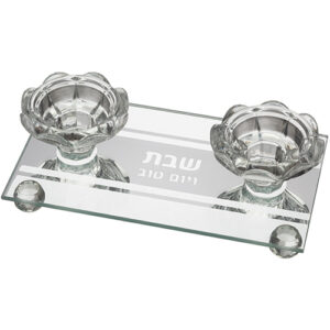 פמוטי זכוכית מהודר 17*10 ס"מ