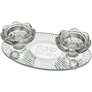 פמוטי זכוכית מהודר 17*10 ס"מ