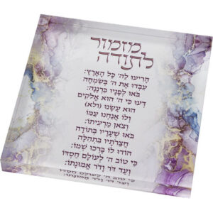 מזמור לתודה בלוק פרספקס רקע ורוד