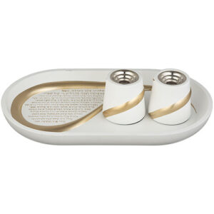 סט פוליריזן מגש להדלקת נרות וזוג פמוטים מהודרים