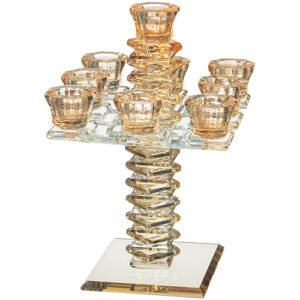 פמוטי קריסטל תשעייה מהודרים 24 ס"מ