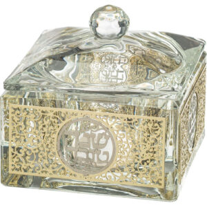 כלי מהודר לדבש מקריסטל עם פלקטה 77 ס"מ