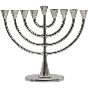 פריץ חנוכייה מתכת ציפוי ניקל 19X23 ס"מ