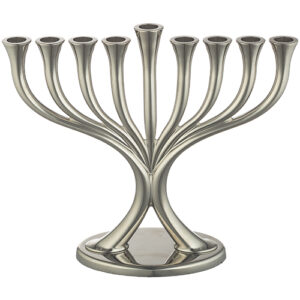 פריץ חנוכייה מתכת ציפוי ניקל 19X23 ס"מ