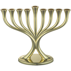 פריץ חנוכייה מתכת ציפוי זהב 19X23 ס"מ