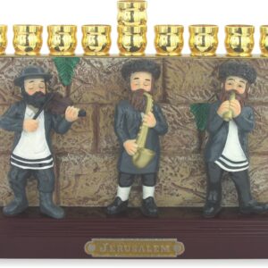 פריץ 210 חנוכייה קריסטל שקוף זהב 35 סמ