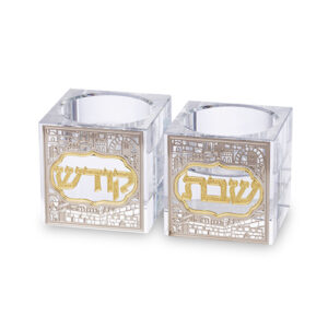 פמוטי קריסטל עם פלקטה 5סמ