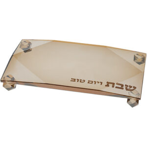 מגש קריסטל זהב יהלום 23X13 ס"מ
