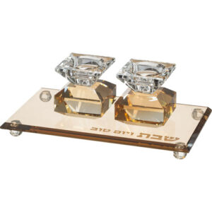 סט פמוטים ומגש מהודר קריסטל זהב