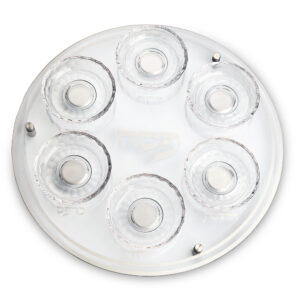 צלחת פסח מזכוכית וקריסטל מהודרת 40 ס"מ