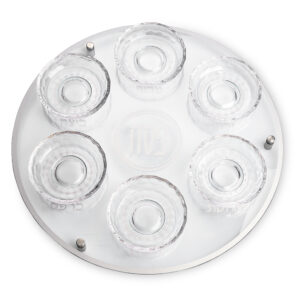 צלחת פסח מזכוכית וקריסטל מהודרת 40 ס"מ