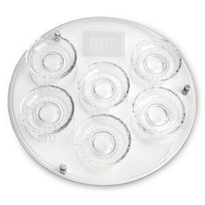 צלחת פסח מזכוכית וקריסטל מהודרת 40 ס"מ