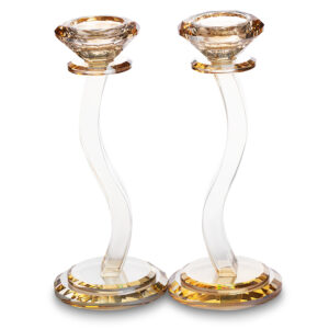 זוג פמוטי קריסטל מהודרים 22 סמ