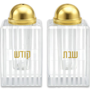 זוג מלחיות קריסטל זהב 7 ס"מ