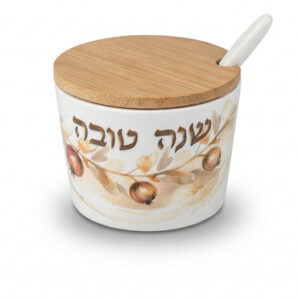 כלי לדבש "במבוק טבעי" "שנה טובה" 6.5 ס"מ