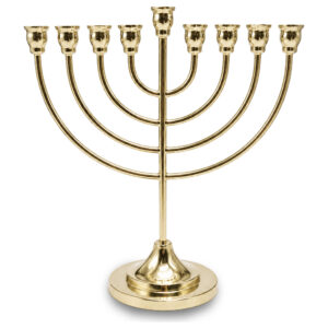 פריץ 609 חנוכייה מתכת ציפוי זהב 29X29 ס"מ