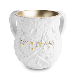 נטלה מהודרת מפולימר ציפוי זהב 14 ס"מ - גימור אבן בטון כהה